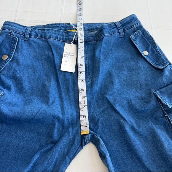 New DAISY Wide Leg Cargo Jeans Women’s Plus SIZE 1X Medium Wash - Picture 6 of 10